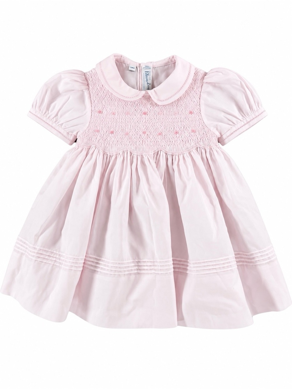Feltman Brothers Baby Girl Pink Smocked Hand Embroidered Dress 9M NWT